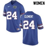 Women's Florida Gators #24 Iverson Clement NCAA Nike Blue Authentic Stitched College Football Jersey QZL0662OP